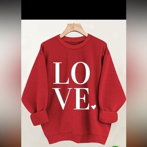 Women's Red LOVE Graphic Sweatshirt